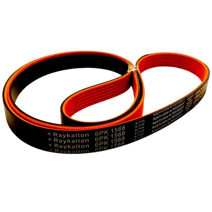 تسمه دینام رایکالتون مدل مولد روکش دار EPDM کد 6PK1568 مناسب برای پژو 206 تیپ 2 و 3