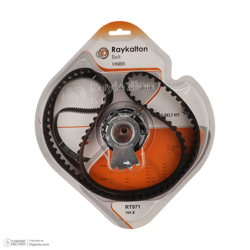 کیت تسمه تایم رایکالتون کد RT971-104Z مدل 104 دندانه HNBR مناسب برای پژو 206 تیپ 2 و 3